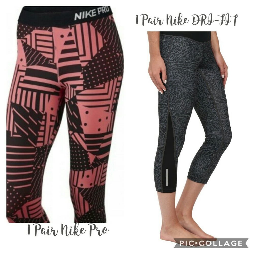 2 pair: Nike Pro/ Nike DRI-FIT leggings Medium